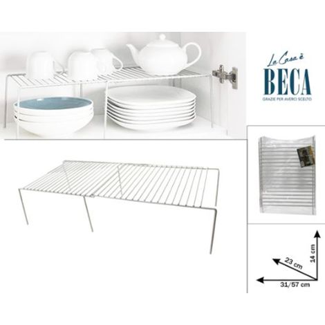 Mensola Allungabile in Acciaio Plastificato - 23x14x31/57 cm - Bianco