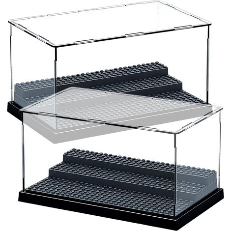 2 PCE Vitrine en Acrylique 25.5×15.5×13.9 cm, 3 Couches Empilable VitrineFigurine Collection Anti-Poussière Boite Plexiglass Transparent, pour Mini Maquette Jouet Briques de Construction (1/5)