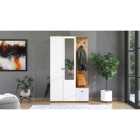 Mömax Garderobe Canvey Weiß/Eiche Artisan (1/4)