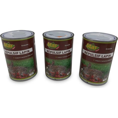 Lot de 3 - STAR MAISON NATURE - Répulsif lapin - Granulés naturels margosa et géraniol - Efficacité 3 semaines - Voir photos (1/2)