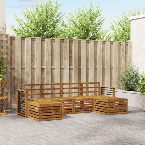 Sofagarnituren 6 pcs Natur Massivholz Akazie (1/5)