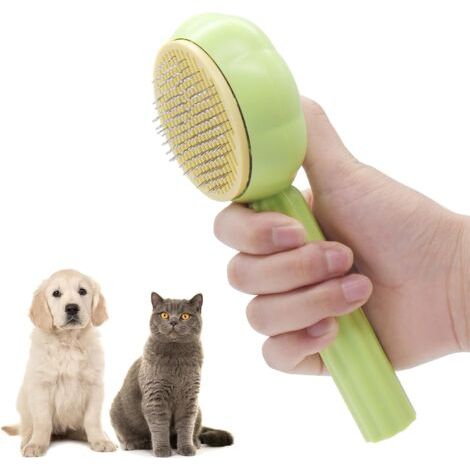 Peigne pour Animaux, Brosse Chiens Chats, Peigne pour Chiens Chats, Autonettoyante Brosse Poils Morts pour Chat Chien, Adapté pour Les Chiens Chats Cheveux Courts et Longs (1/5)