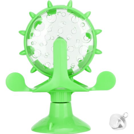 Rotation de fuite de nourriture pour chat de compagnie ABS, pour moulin à vent, jouet d'entraînement interactif éducatif, vert (1/5)