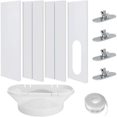 Kit Calfeutrage Climatiseur 4PCS Longueur 172 cm Adaptateur Tuyau 13 cm Installation Facile Fenêtres Coulissantes -KZQ (1/5)