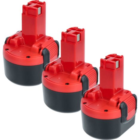 vhbw 3x Batterie compatible avec Bosch GSR 9.6V, PSR 960 outil électrique (1500 mAh, NiMH, 9,6 V)