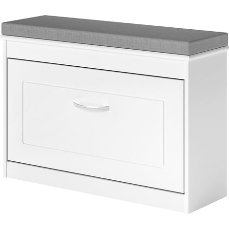 Levede Slim Shoe Storage Cabinet White Hallway Shoe Bench Organiser Unit 75cm
