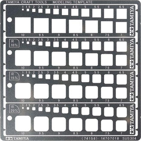 TAMIYA Stencil quadrato per modellismo, 1-10 mm (4) PE, modellismo, accessori (1/3)