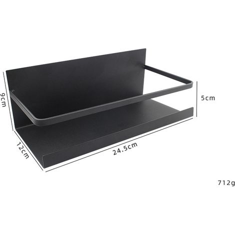 Rack Magnetique Pour Frigo - Etagere Suspendue Pour Epices - Fixation Sans Perçage Sur Surface Metallique - Noir - 1 Piece (1/5)