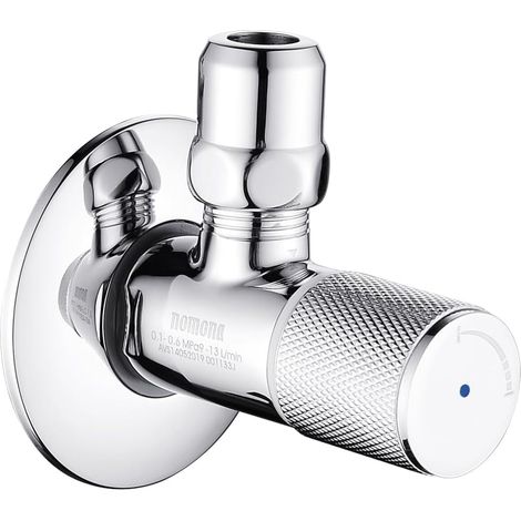 Water Angle Faucet Single Lever Wall Fitting G1/2" x G3/8" Basin Faucet, Chrome Brass Corner Faucet for Bathroom Faucet G3/8" (Mark: Blue) (1/5)