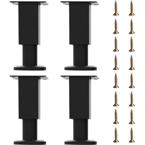 Set of 4 height-adjustable furniture legs (80-120 mm) for furniture, including bed legs, sofa legs, chair legs, cabinet legs, dresser legs, table legs, and wardrobe legs. (1/5)