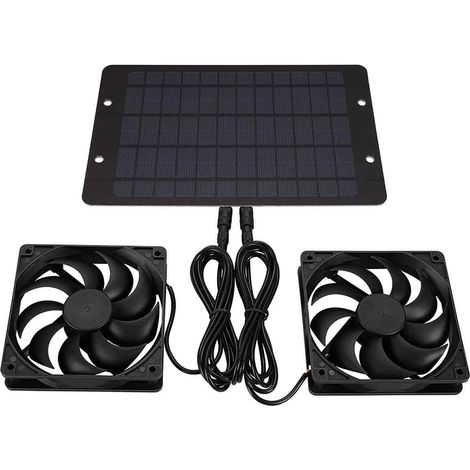 Ventilateur solaire étanche 12 V 10 W à double extraction pour camping et serre