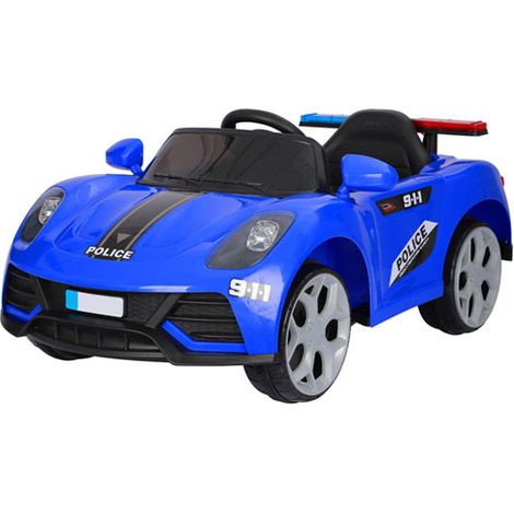 Macchina elettrica polizia blu per bambini con batteria (1/2)