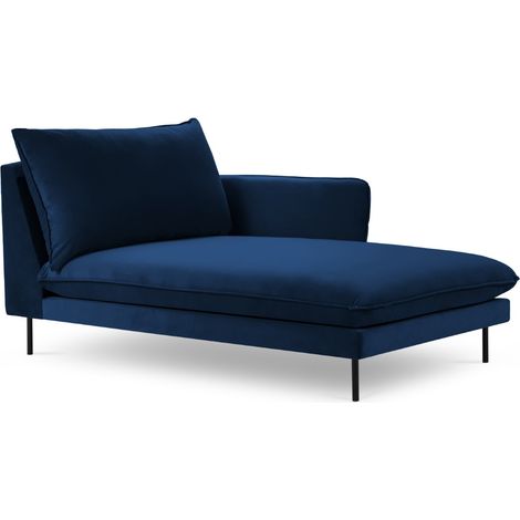 Méridienne droite en velours bleu roi (1/5)