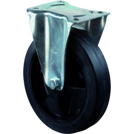 BS Rollen Bockrolle Elastik-Vollgummi schwarz Rollenlager Rad-Ø 100 mm 140 kg - L410.B60.100