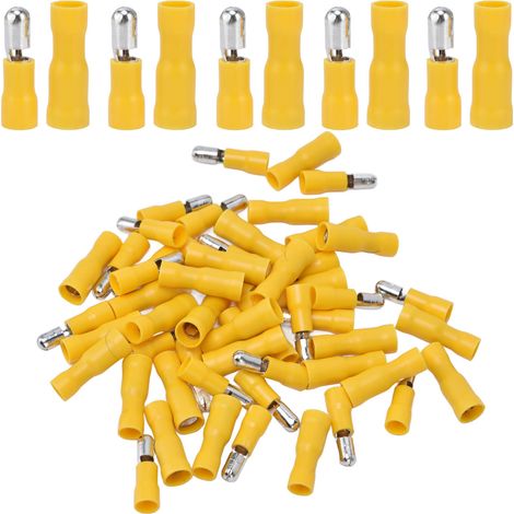 50 Pièces Connecteurs à sertir 12‑10 AWG, Bornes à embouts isolés mâles et femelles pour câbles - Kit complet (1/5)