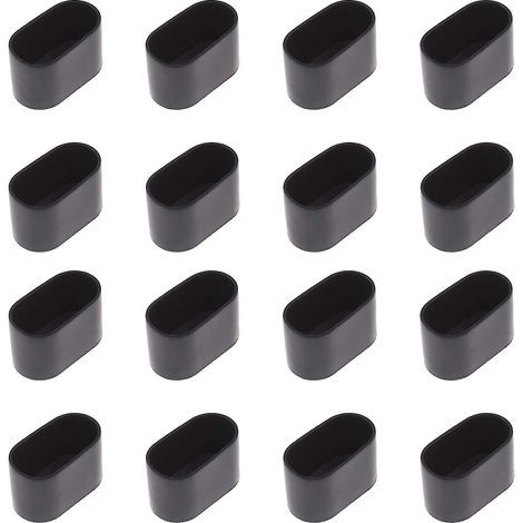 16 ovale Fußkappen für Bürostuhlbeine: flexible und kratzfeste Gummibeschichtungen (40 x 20 mm) (1/5)