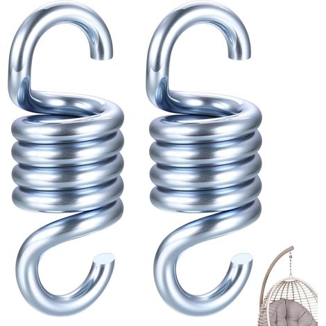 2 x Tension Spring with Hook, Traction Spring, Carbon Steel Tension Springs for Fixing Sunshade Sail Awning Camping Chairs Hammock Swings (450 kg) (1/5)