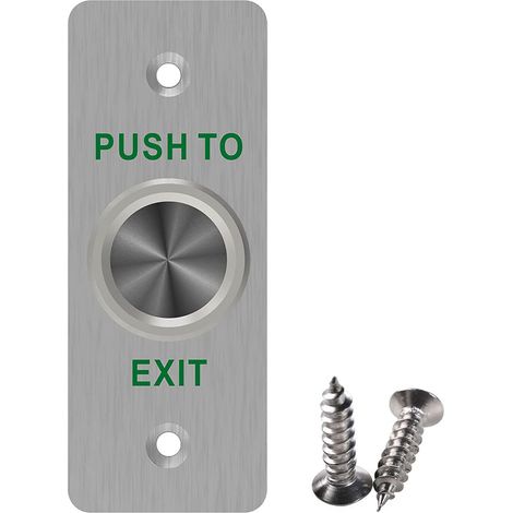Bouton de sortie momentané contacts NO/COM IP65 étanche panneau acier inoxydable pour contrôle d'accès de porte (1/5)