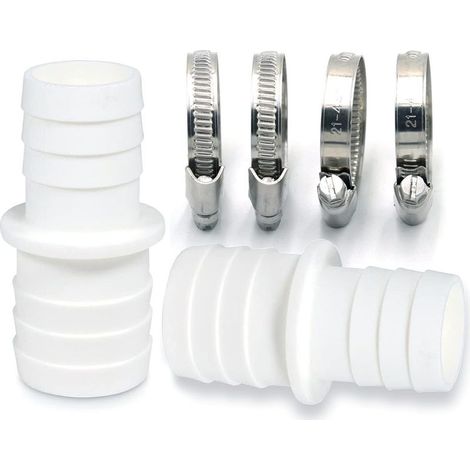 Lot de 2 raccords de tuyau avec colliers de serrage - Adaptateur de tuyau de piscine - Double embout de tuyau (2 x 32 à 38 mm) (1/5)