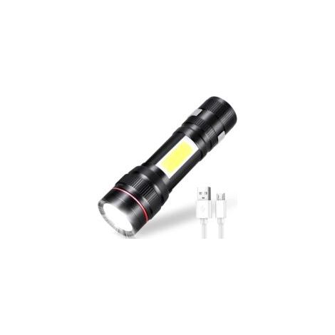 Torcia a LED ricaricabile, torcia da 800LM con 3 modalità e zoom, torcia tattica COB portatile per bambini, regalo/campeggio/escursionismo/emergenza/officina/interruzione di corrente (1 pezzo) - Crezu