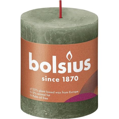 BOLSIUS Stumpenkerze Rustiko Shine - 4 Stück