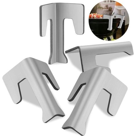 4PCS Jeu d'entretoises pour plaques de feu - Entretoise en acier inoxydable-pour plaques de barbecue pour foyer, plaques de barbecue pour barbecue à bouilloire (1/4)