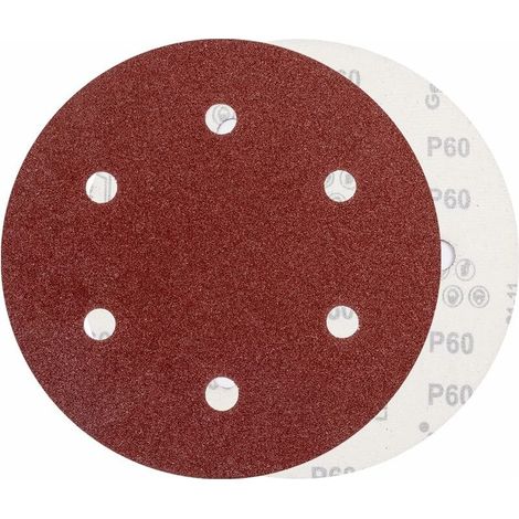 Disque de ponçage 225 mm grain P60 6 trous disques auto-agrippants, 10 tampons de papier abrasif ronds pour ponceuse à cloison sèche,ponceuse à cloison sèche,Ponceuse Girafe,Ponceuse Murale. (1/5)