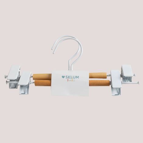 Lot de 2 Cintres à Clips Blancs Corin Kids SKLUM pour Enfants (1/5)