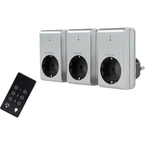 Kit Interruptor inalámbrico 1 + 3 Plata (por 6) (1/2)