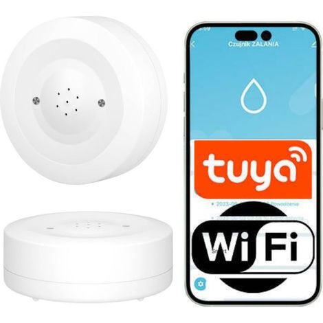 Inondation WiFi Tuya IP55 Alarme alarme sonore, sans passerelle, alerte app, 2.4ghz, capteur inondation (1/5)