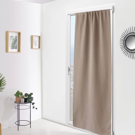 Rideau de Porte Occultant "Reglisse" 90x210cm Naturel (1/3)