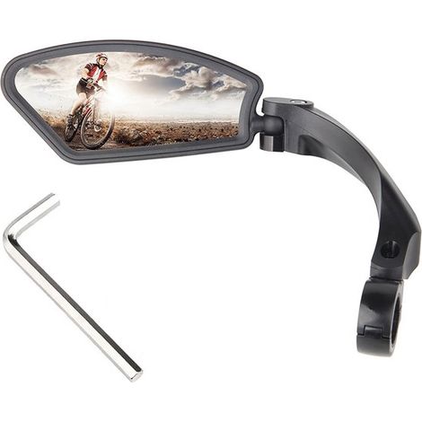 Rétroviseur gauche pour vélo et vélo électrique, verre haute qualité, réglable à 360°, miroir de guidon avec clé Allen, installation sur guidon (1/5)