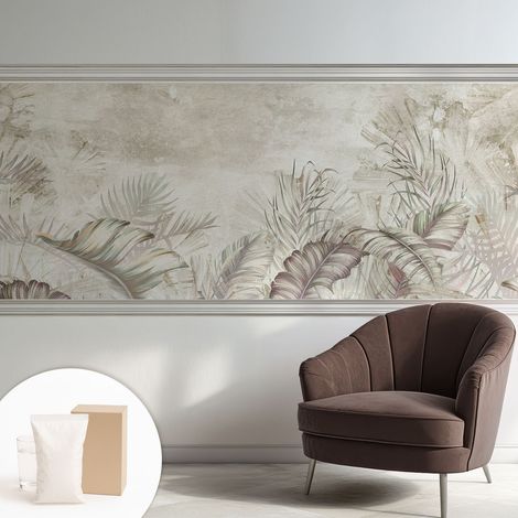 Papier peint intissé avec imprimé pour intérieur moderne application facile a motif - Colle incluse gratuite Feuilles décoratives 250x104 cm (1/5)