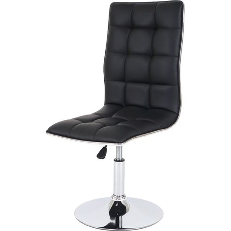 Chaise à manger cuisine design moderne et chic hauteur réglable pivotant en synthétique noir 040002205 (1/5)