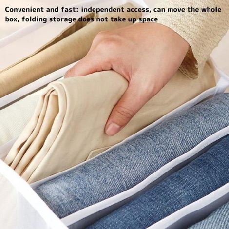 Organisateur de Tiroir - Boîte de Rangement Pliable avec Compartiments - Pour Jeans Leggings et Vêtements - 3 Pièces (1/4)