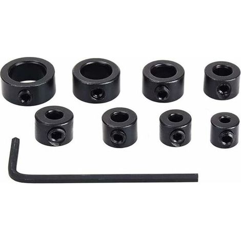 9 pieces Limit Stud depth stop, positioning ring drill depth stop, depth stop drill, positioner, locator, drill, hexagon, 8 ring wrenches 1