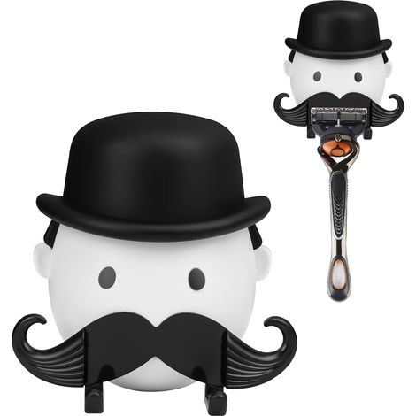 Support pour rasoir, crochet de salle de bain créatif, compatible avec Gillette Fusion 5, ProGlide, Shield, Harry's 5 lames (blanc) (1/3)
