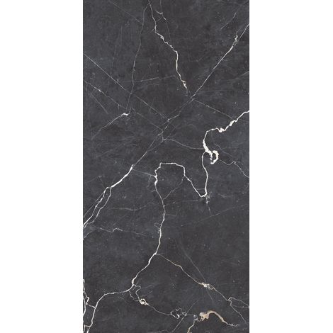 Carrelage sol / mur effet marbre noir DRAPE NERO l.60 x L.120 cm Mat LIMCARO