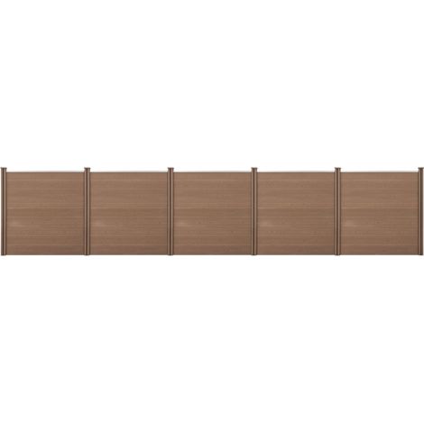 Valla protectora de privacidad de madera compuesta (WPC) marrón 183 x 879 cm 030001448 (1/4)