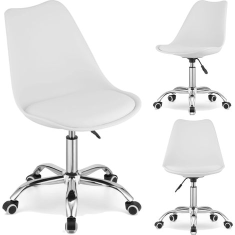 Fauteuil pivotant blanc OC-487 avec coussin blanc (1/5)