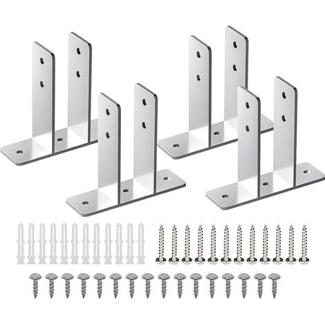 Supports de cloison pour urinoir chromés polis, intimité renforcée, robustes, pour panneaux de 2,5 cm (1 pouce), lot de 4 (1/5)
