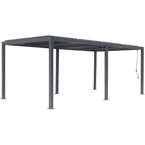 Freistehende Pergola Evonis 6x3m Graphitgrau - Hespéride