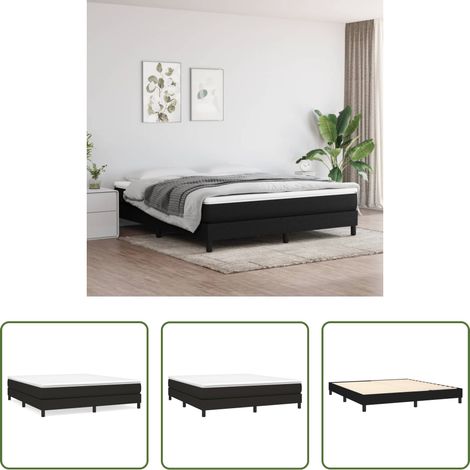 vidaXL Matelas - Cadre de lit à lattes noir 160x200 cm tissu (1/5)