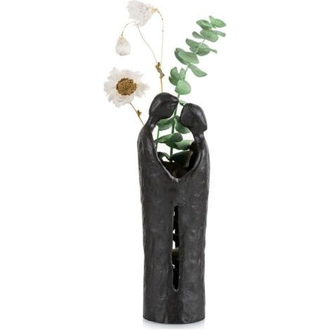 Fer Anniversary Cadeau pour Couple - Noir Metal Couple Sculpture Cadeaux pour Femmes Femme Ami Petite Amie