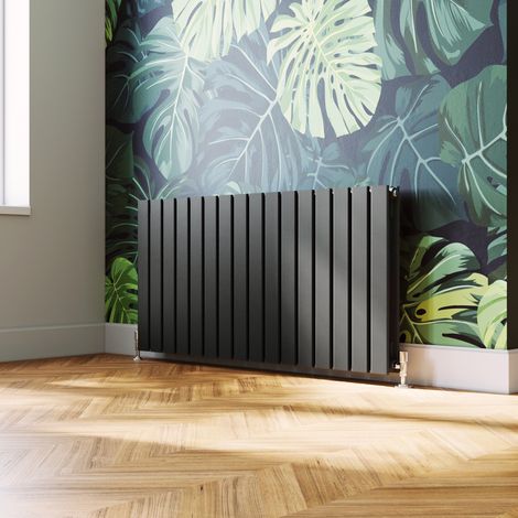 ELEGANT Anthracite Horizontal Double Flat Panel Radiator 600x1216mm Designer Radiator (1/5)