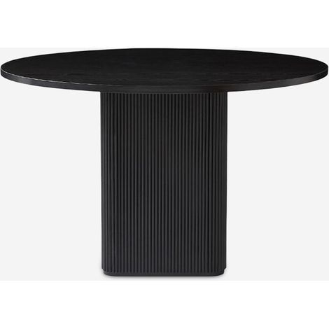 Ahd Amazing Home Design – Table basse ronde en bois noir 120 cm – Capacité 4 à 6 personnes – Hauteur 75 cm – Design contemporain avec pied central cannée