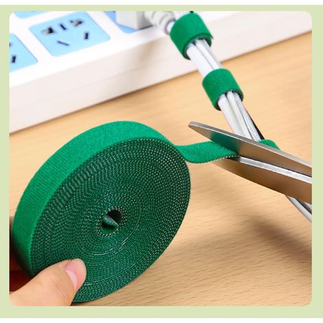 1 lot de sangles de câble réglables avec crochet et boucle, attaches de gestion de cordons réutilisables, idéales pour la maison, le bureau(1.5cm10m) (1/5)
