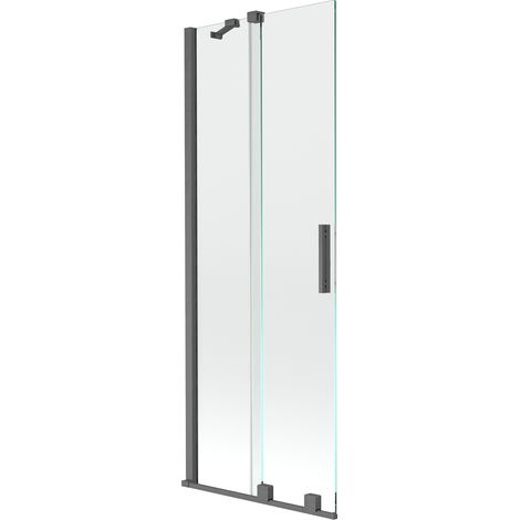Mexen Velar parete doccia scorrevole a 2 ante 70 x 150 cm, trasparente, grigio canna di fucile spazzolato - 896-070-000-01-66 (1/5)