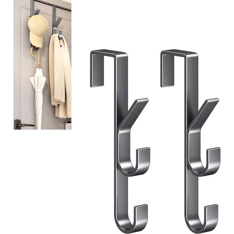 3er-Packung 19 cm lange schwarze Türhaken aus Kohlenstoffstahl für Handtücher, Schürzen und Putzlappen (1/5)