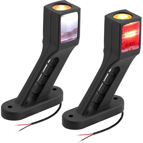2 pcs Feu de gabarit Latéral LED 10-30V 140mm étanchéité IP65 Blanc/Rouge/Jaune lampe de dégagement, feu de contour Universel pour Camion Remorque Caravaning Bus (1/5)